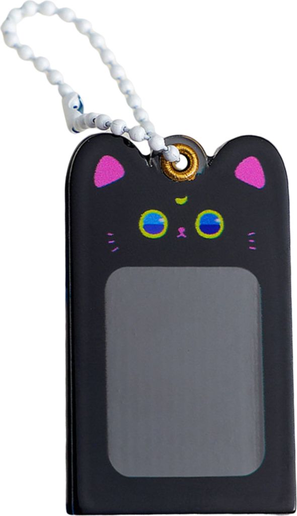 Foto Keychain Kreative Acryl -Cartoon -Katzenfoto -Fotorahmen Anhänger für den täglichen Gebrauch-Schwarz