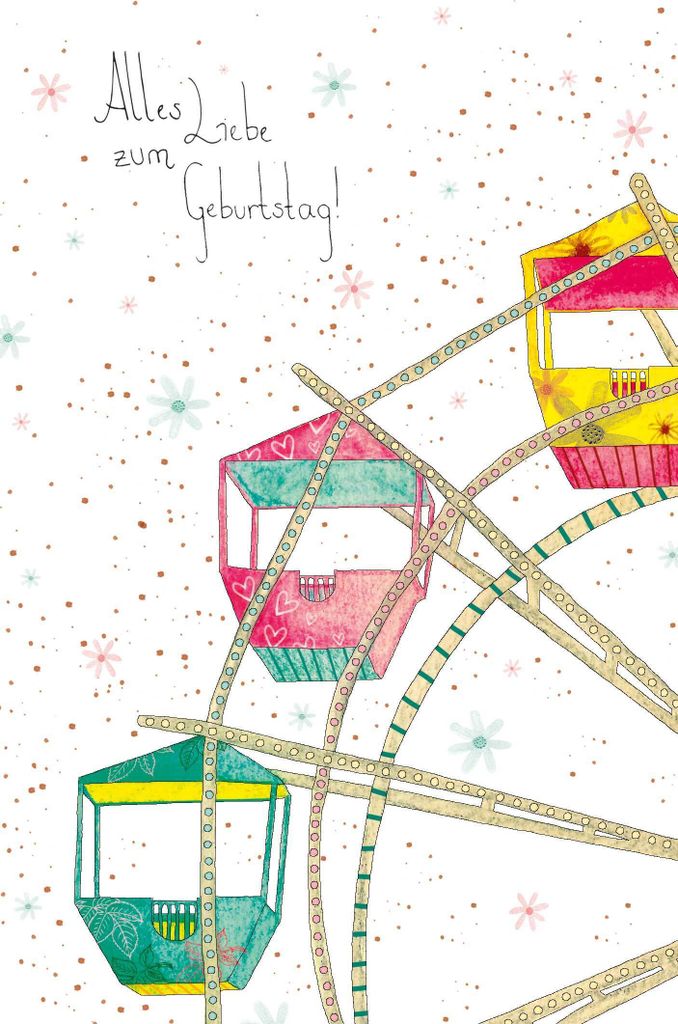 Geburtstag - Glückwunschkarte im Format 11,5 x 17 cm mit Umschlag