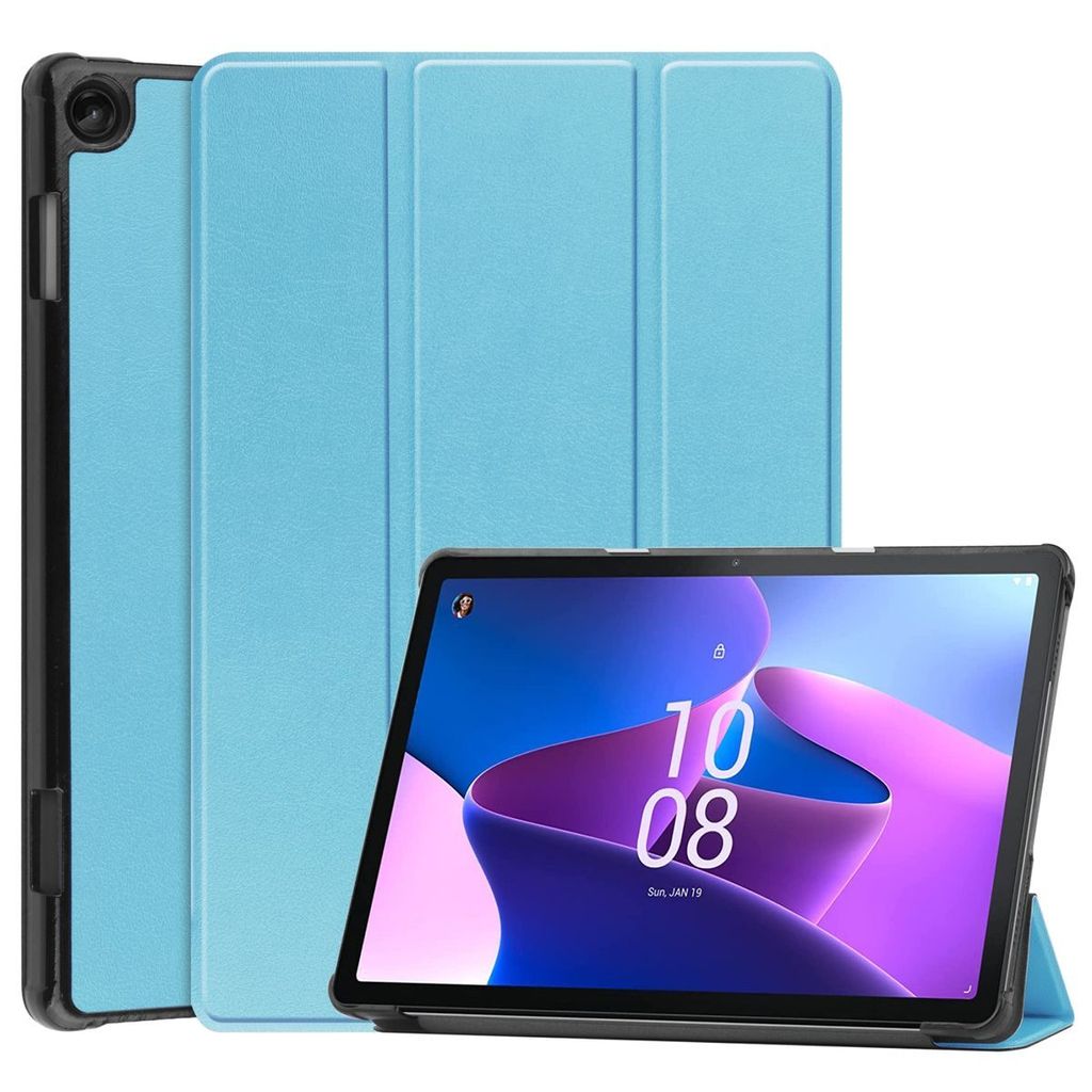 König Design Tablet-Hülle kompatibel mit Lenovo Tab M10 3rd Gen TB328FU / TB328XU Kunstleder Smart Cover Case Etui Himmelblau