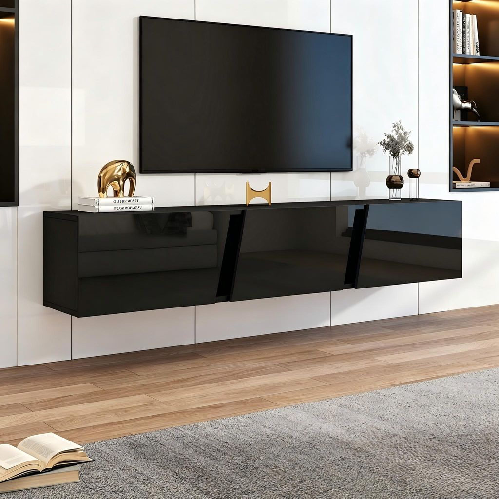 Mobile TV MODFU, finitura lucida, 180 cm, mobile TV sospeso Immagine del prodotto 