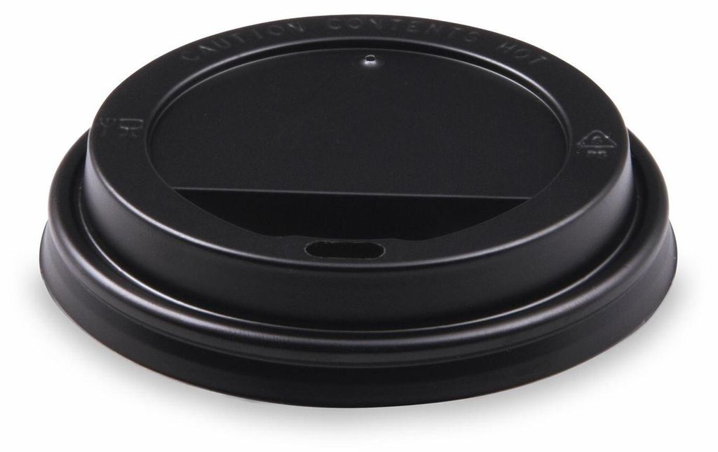 500x Domdeckel schwarz für Pappbecher und Mehrwegbecher mit Produktbild 