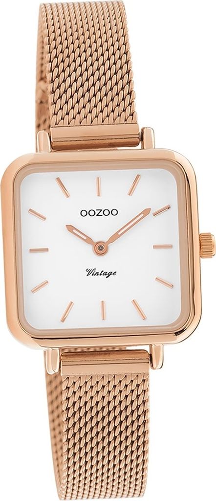 Oozoo Metall Mesh Damen Uhr Analog Quarzuhr Armband rosegold Vintage Series D2UOC10971