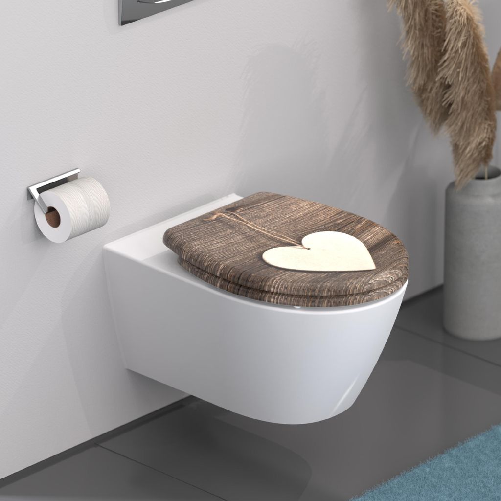 SCHÜTTE WC Sitz WOOD HEART, Duroplast Toilettendeckel mit Produktbild 9