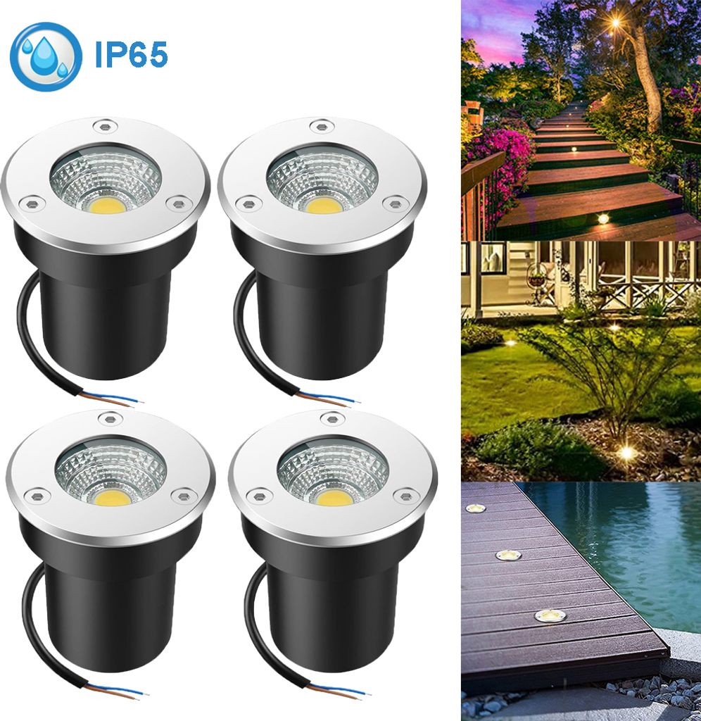 4 spots de sol extérieur intérieur IP65 5W, spot encastré Image du produit 