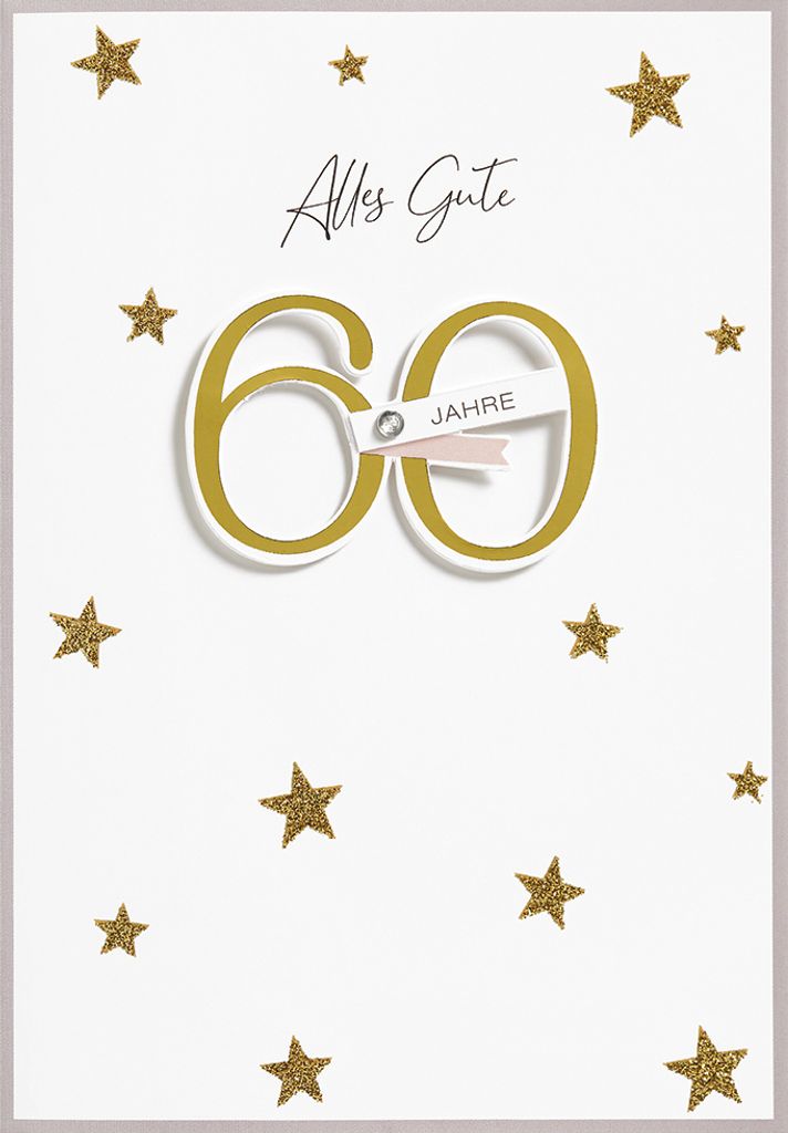 60 Geburtstag  Glückwunschkarte im Format 115x17cm mit Produktbild 