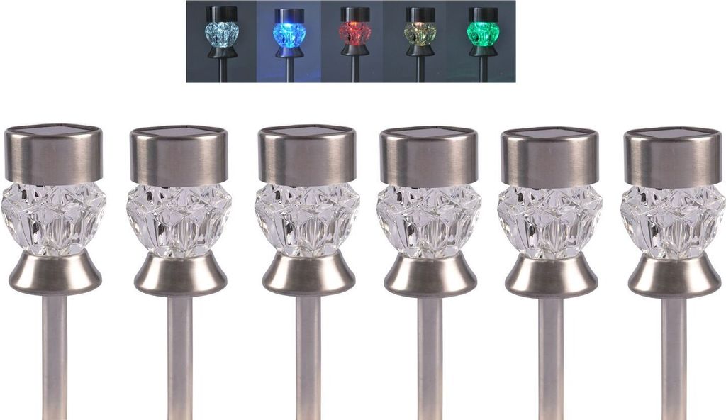 Solarleuchten Farbwechsler 6er-Set Solarlampen Gartenlampe Solarleuchte