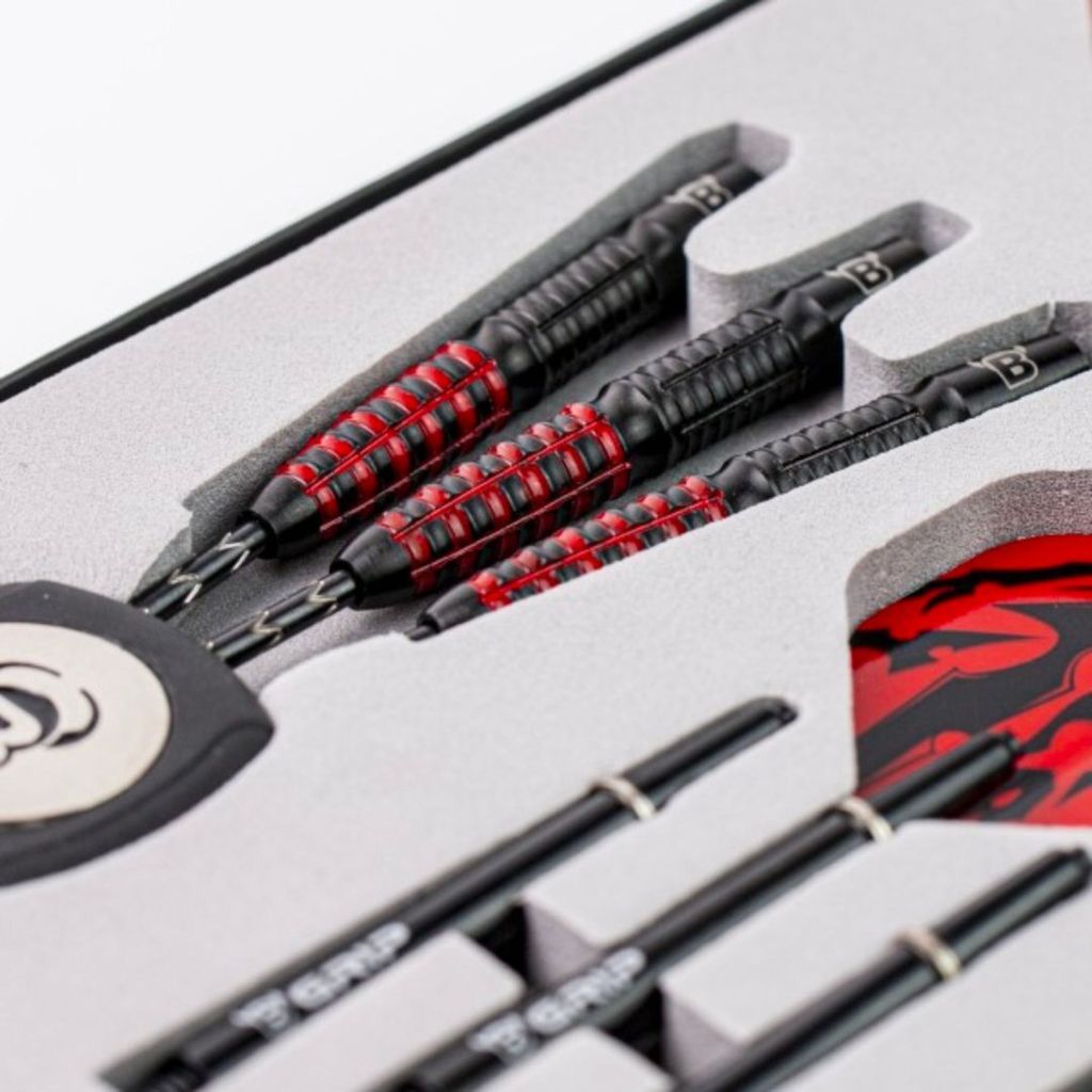 Bull's unisex neutral Magma Dartpfeile 90% Tungsten Darts-Set Profi red black 23 Gramm