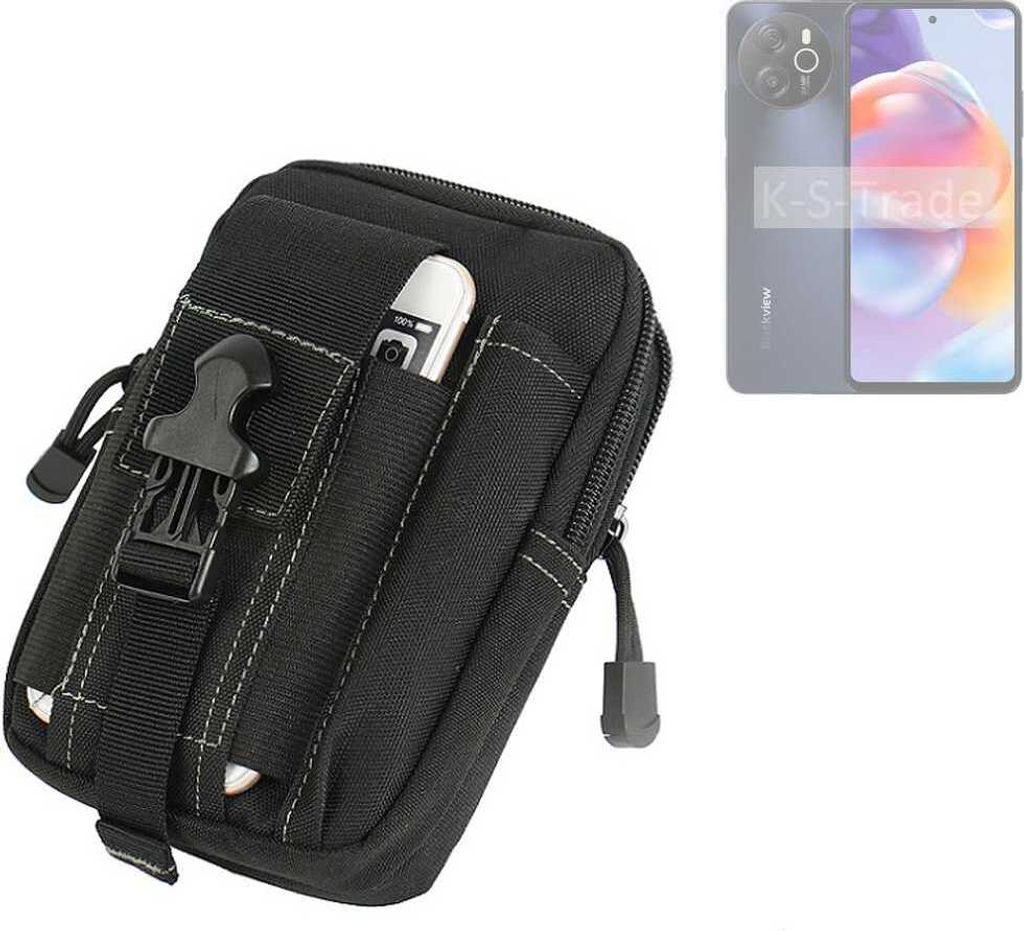 K-S-Trade Gürtel Tasche kompatibel mit Blackview Shark 8 Gürteltasche Holster Schutz Hülle Handy Hülle Smartphone outdoor Handy-Hülle schwarz