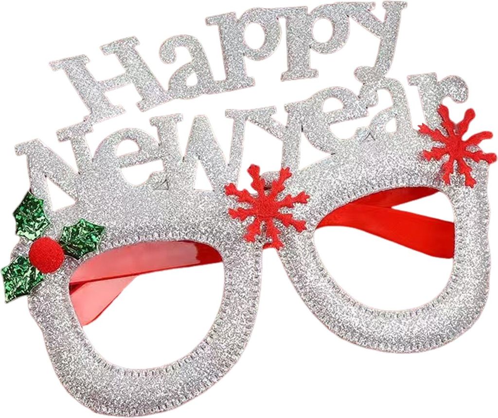 Happy New Year Accessoire Funkelndes 2026 Stirnband Glitzer Brille für Weihnachten Silvester Party Supplies