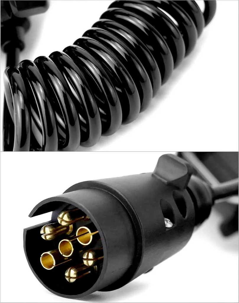 QWORK 2M cavo adattatore rimorchio da 7 a 13 pin 12V caravan trattore barca rimorchio - 5