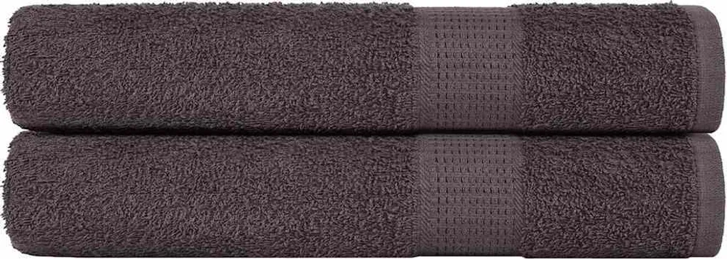 Set 2 Teli Bagno XXL FROGN Antracite 100x200 cm - Spugna Cotone 360g