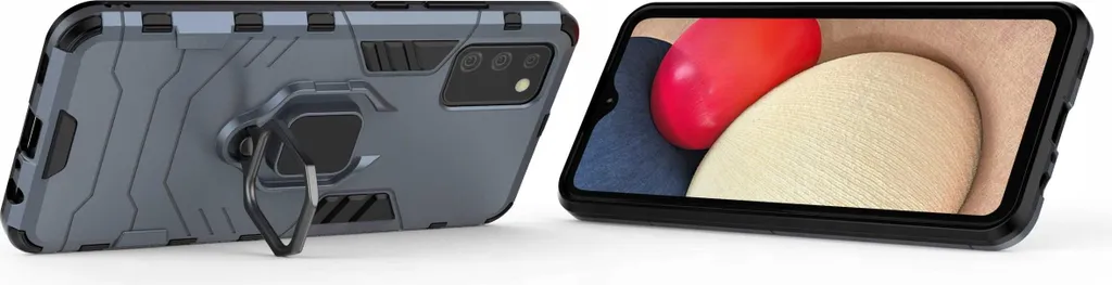 Coque SPACECASE X-ring Galaxy A02s Bleu avec Support Bague Intégré - 8