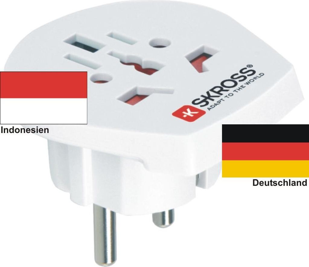 Reiseadapter Deutschland auf Indonesien - Skross 1.500211 Reisestecker