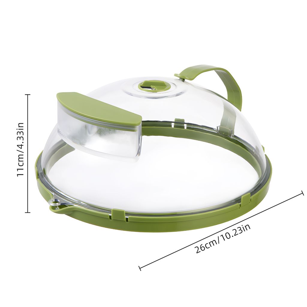 WENWELL Mikrowellen-Spritzschutz Mit Dampfgarer – 30,5 Cm | Transparent, BPA-frei | Inkl. Auffangschale