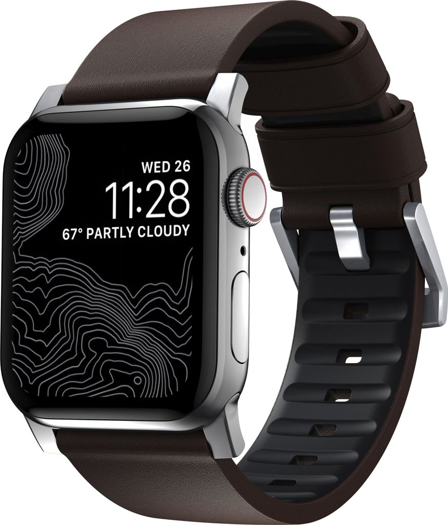 Nomad Active Band Pro, Band, Smartwatch, Braun, Silber, Produktbild 