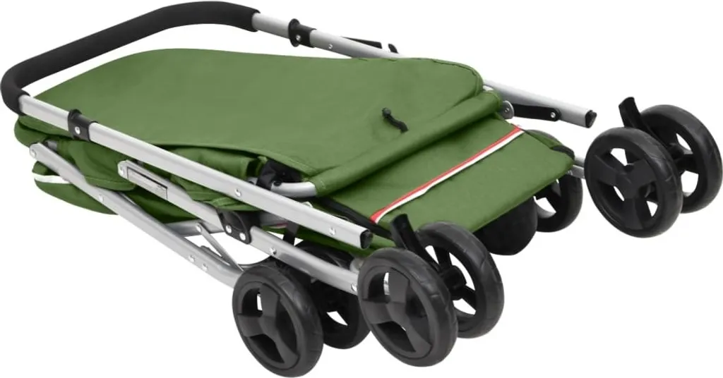 Chariot Chien Pliable Vert Toile 100x49x96 cm - Pliage Compact et Robuste