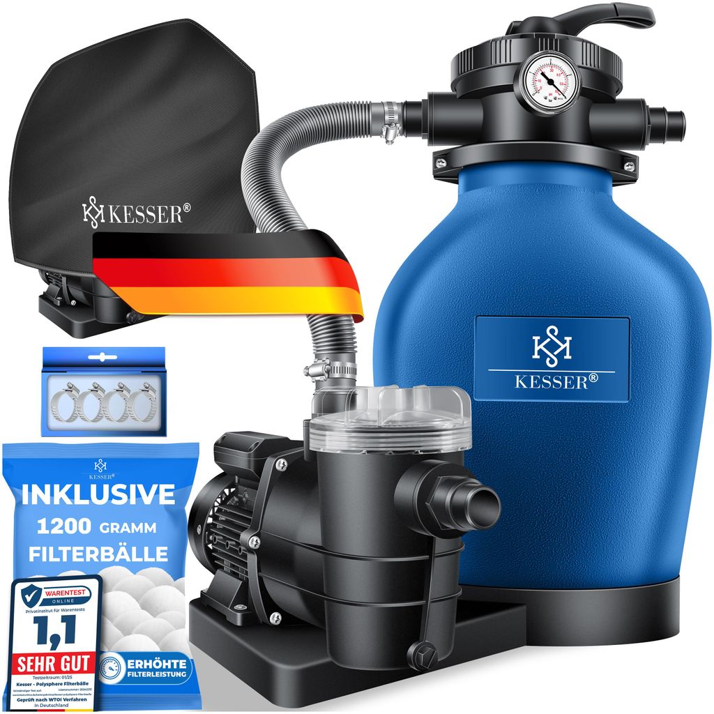 KESSER® Sandfilteranlage mit Pumpe & 1200g Filterbälle, Produktbild 