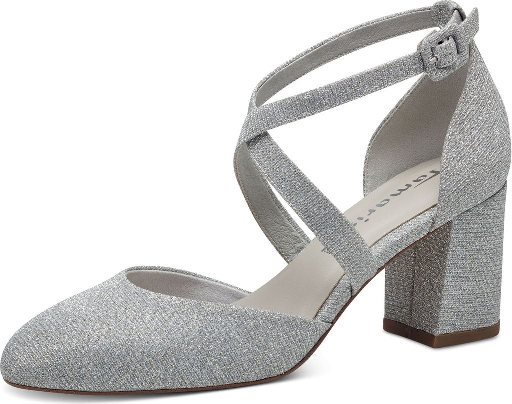 Tamaris Dames 1 1 22453 20 pumps, Silver Glam, 36 EU