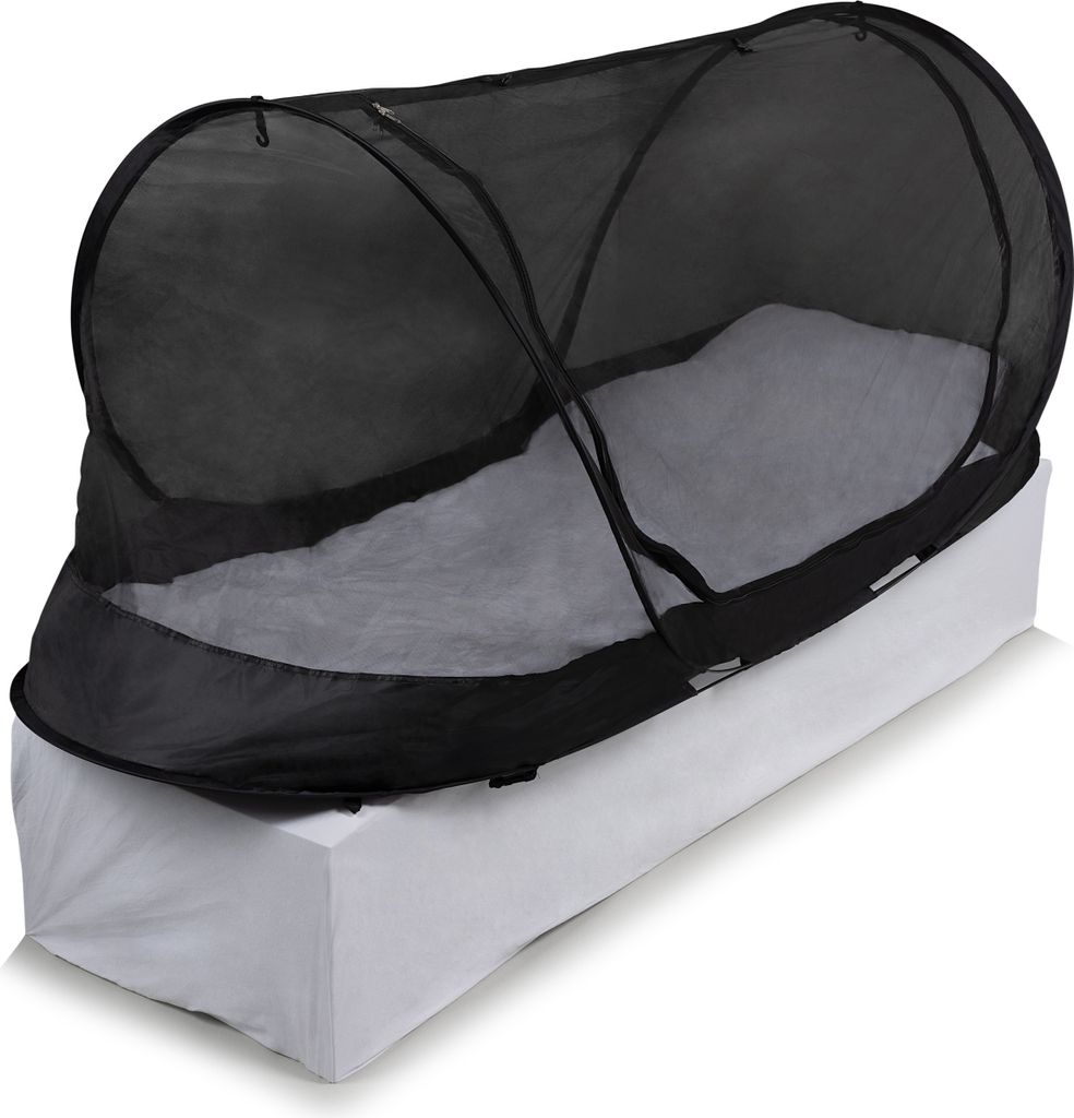 Travelnet Pop-up-Moskitonetzzelt imprägniert, L210x B80x H85cm, schwarz, 1 Person
