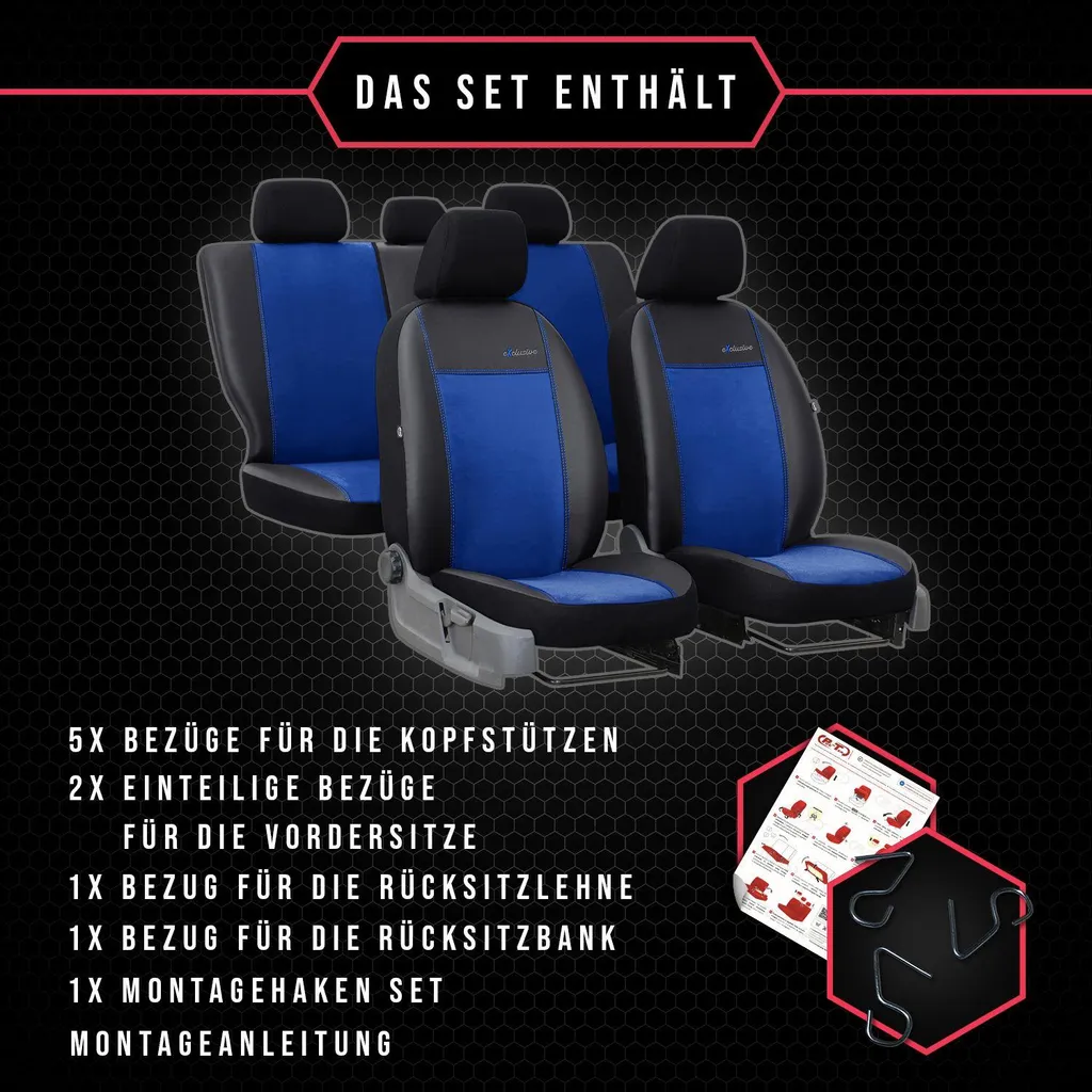 Coprisedili Blu Kia Rio I Universali | Set Lavabile Anti-Macchia - 9