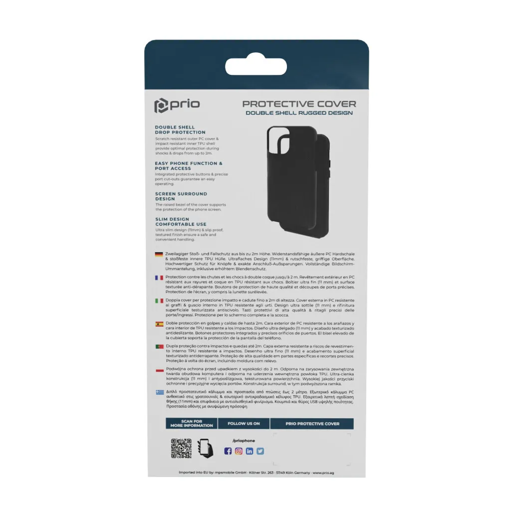 Custodia Prio iPhone 15 Nera: Eleganza Minimal e Guscio Anti-Urti - 4