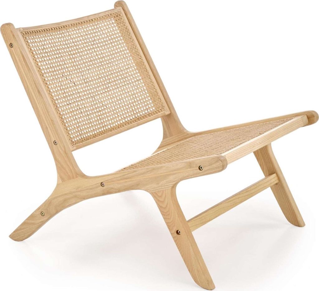 KONSIMO Sessel "CALLIPTE", beige, Holz, Boho, 65x74x82 cm