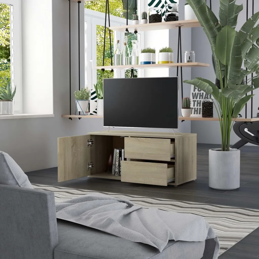 SYFAX™ Mobile Porta TV Rovere Sonoma 80x34x36 cm Legno Multistrato - 3