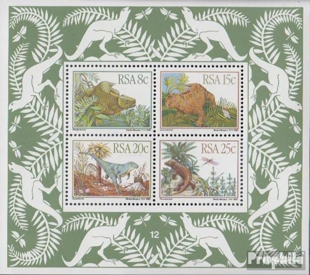 Briefmarken Südafrika 1982 Mi Block14 (kompl.Ausg.) gestempelt Prähistorische Tiere