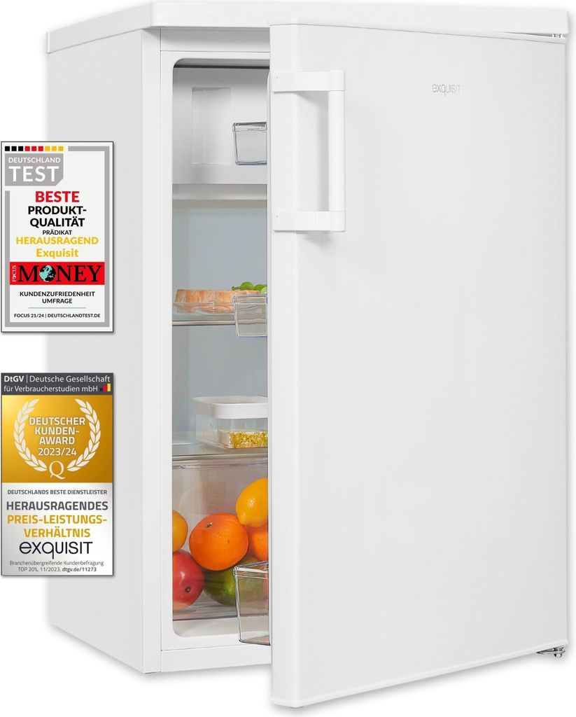 Exquisit Kühlschrank KS16-4-H-010E weiss | Nutzinhalt: 120 Produktbild 