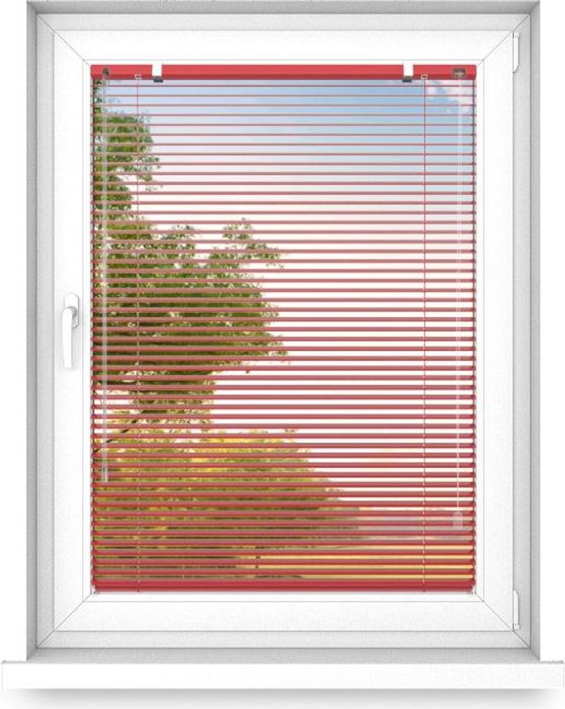 time4blinds - Jalousien Fenster Innen ohne Bohren, Alu Jalousie Aluminium Rollos, Rot, Links, 900x1800