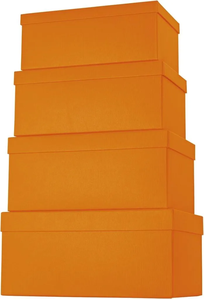 Boîte Cadeau Stewo 52 7845 17 Orange Haute - Lot de 4 Pièces Premium