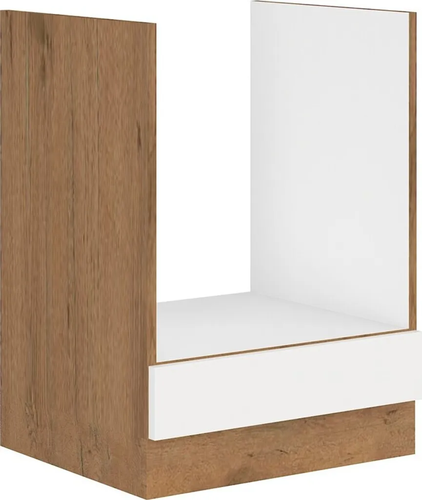Mobile Base Forno VANYA 60cm Bianco e Rovere Lancelot - Design Moderno