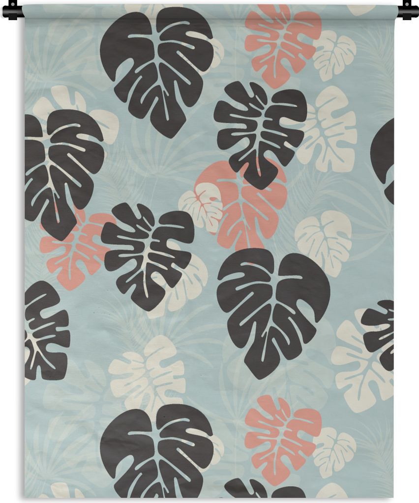 MuchoWow Wandteppich Wandbehang Blätter - Monstera - Hawaii - Muster 90x120 cm Tapisserie Dekoration Wandtuch - Wanddeko