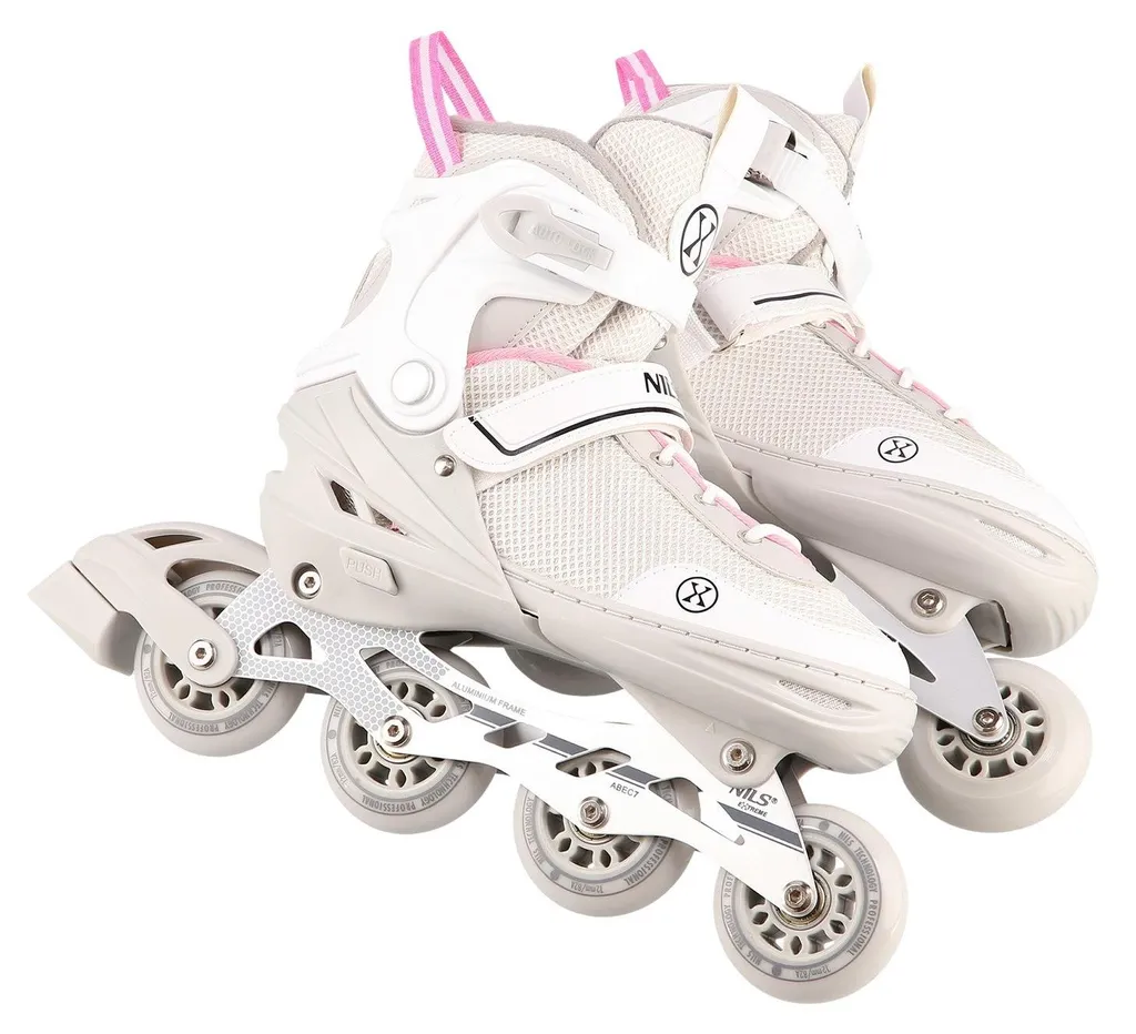 Patins multifonctions 2 en 1 avec taille ajustable 29-33 gris rose