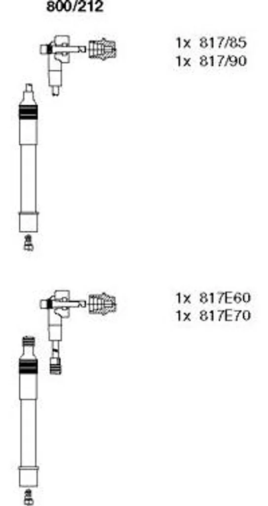 Scheda Tecnica Set Cavi BREMI 800/212 Ford Transit OE 7053862
