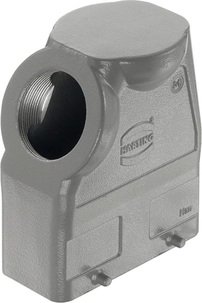 HARTING Han 16B Tüllengehäuse hoch, 1xM40 seitlicher Kabelabgang, für 2 Bügel (am Unterteil) - 1 Stück