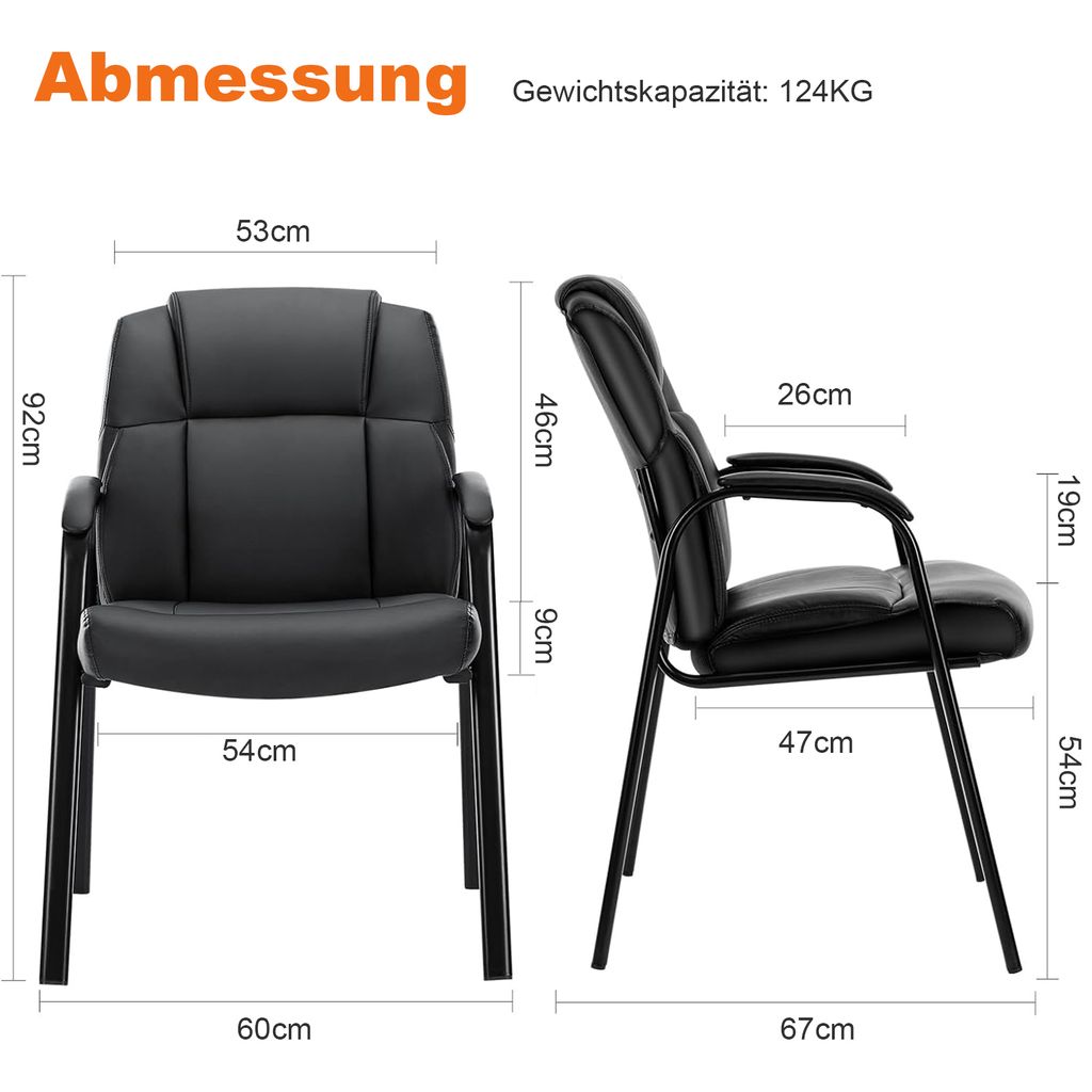 GYMAX Besucherstühle 5er Set - Stapelbare Konferenzstühle Ohne Armlehnen