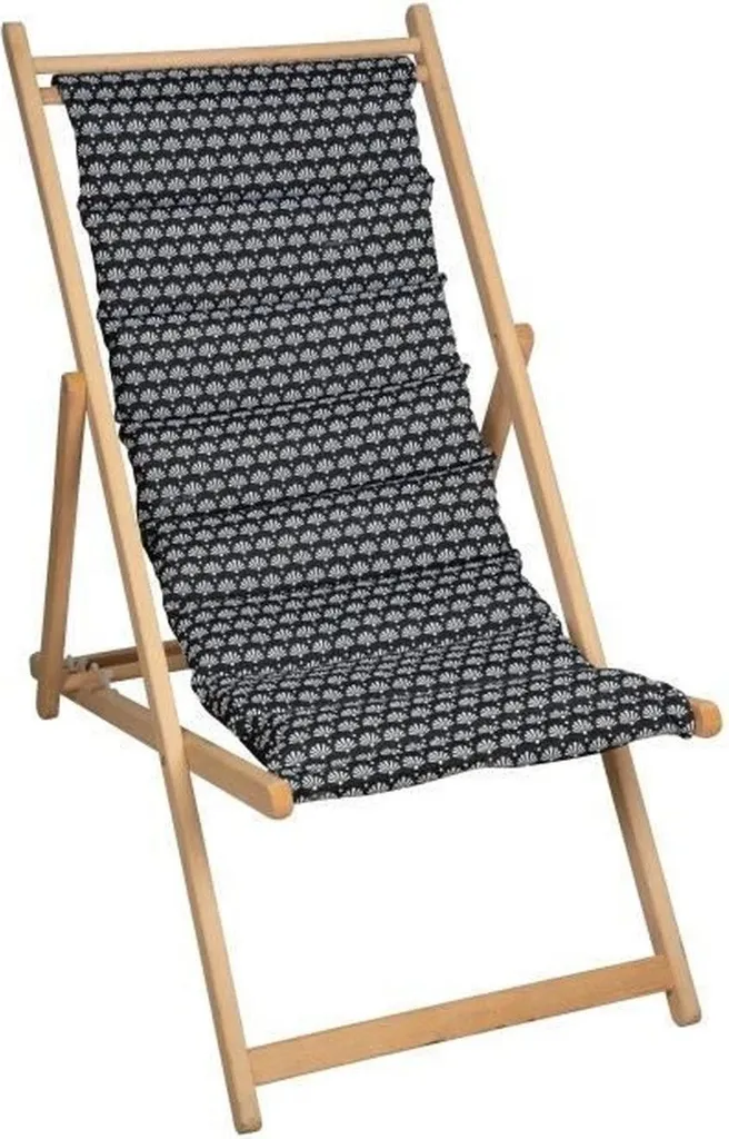 Transat Helsinki JARDIN PRIVE noir et blanc - Toile amovible rembourrée