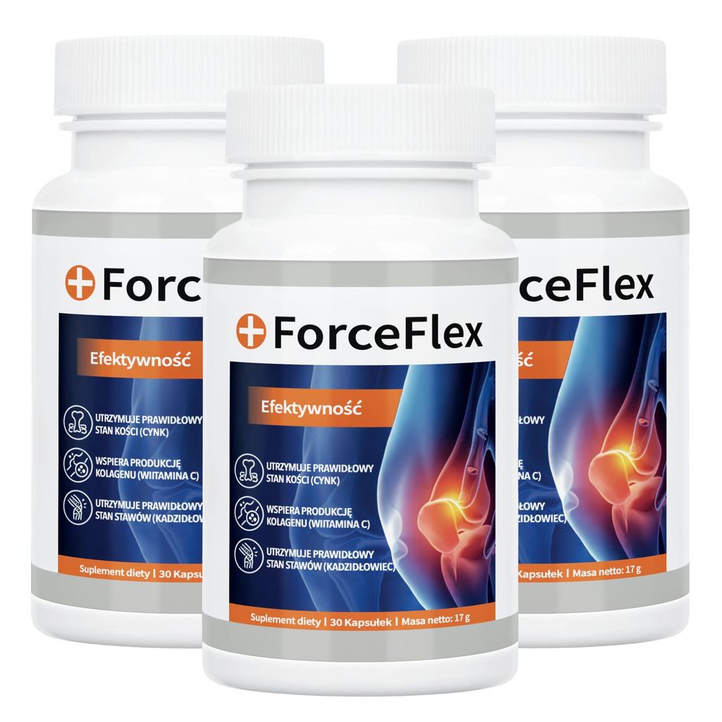 3x ForceFlex – Nahrungsergänzungsmittel zur Unterstützung von Gelenken und Knochen, 30 Kapseln