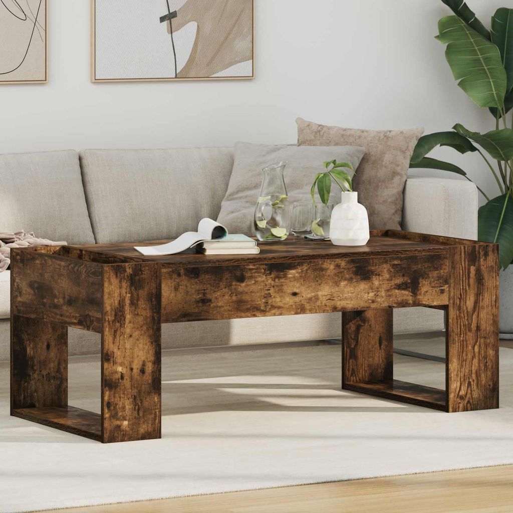 "Schlussverkauf" Couchtisch 1 PC - Modernen Stil - Kaffeetisch - Geräucherte Eiche 110x50x41 cm Holzwerkstoff C9499