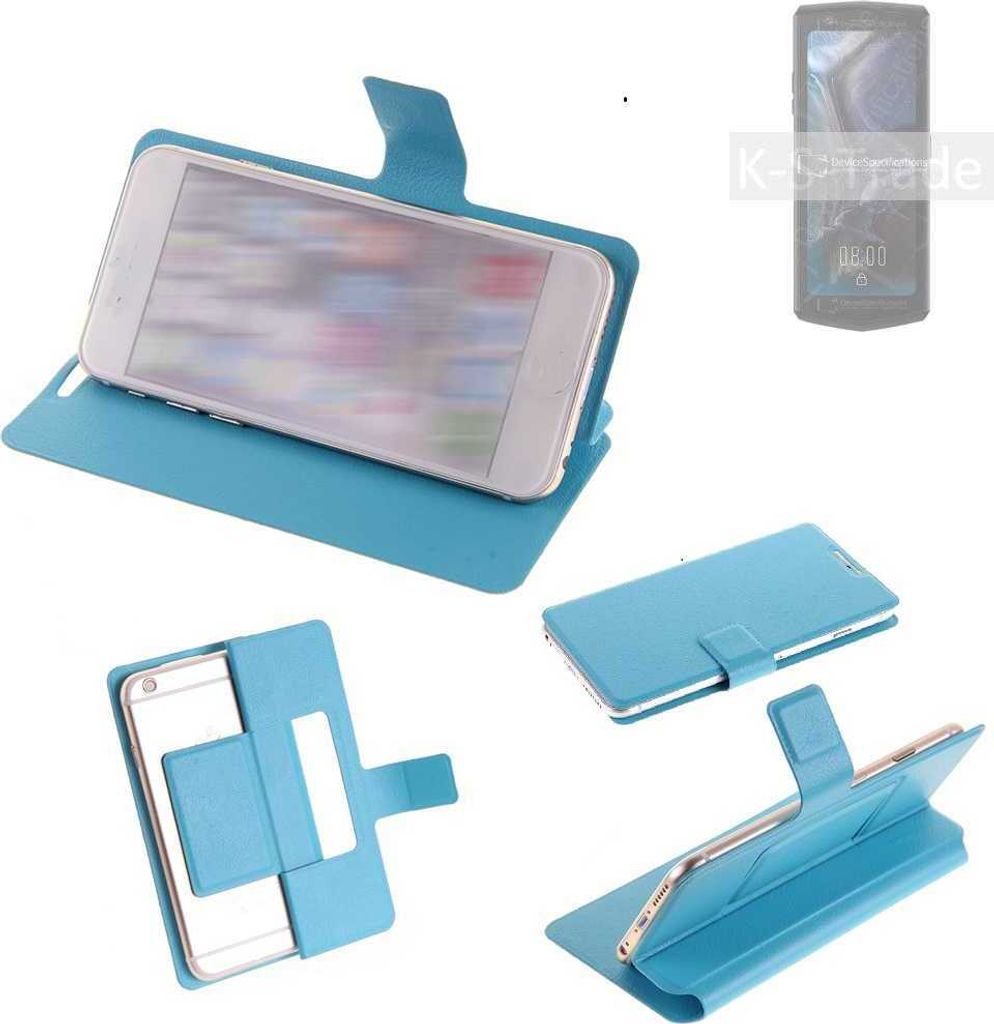 K-S-Trade Schutzhülle Handyhülle kompatibel mit Cubot Pocket 3 Flip cover Handy case Smartphone Klapphülle blau