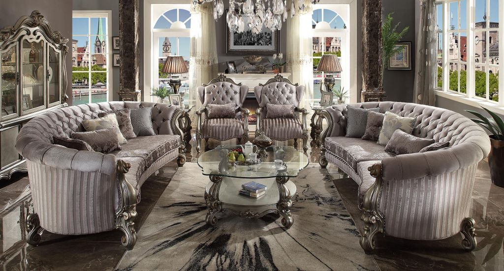 Einzigartiger Satz Chesterfield Luxus Möbel 4tlg. 2x rundes Sofa + 2x Sessel neu