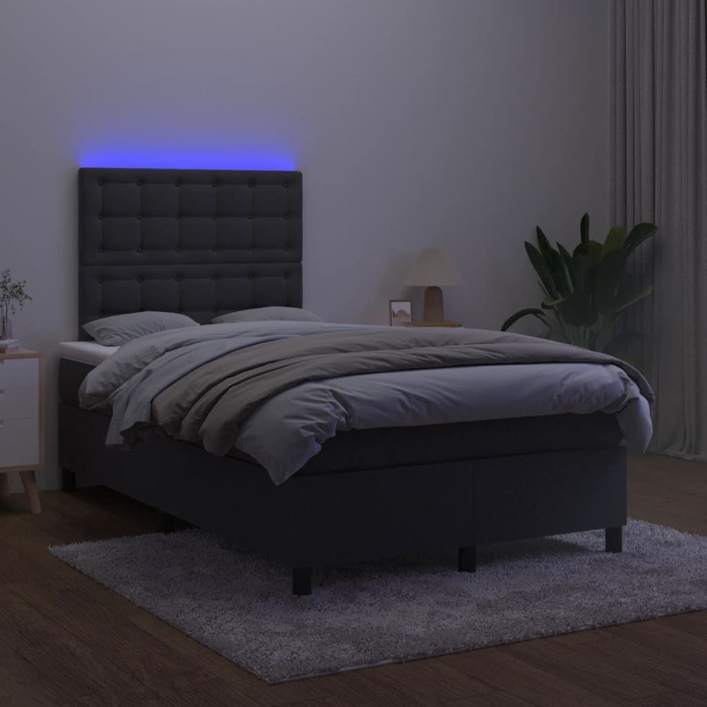 Maison Exclusive - Boxspringbett mit Matratze & LED Schwarz 120x200 cm Samt