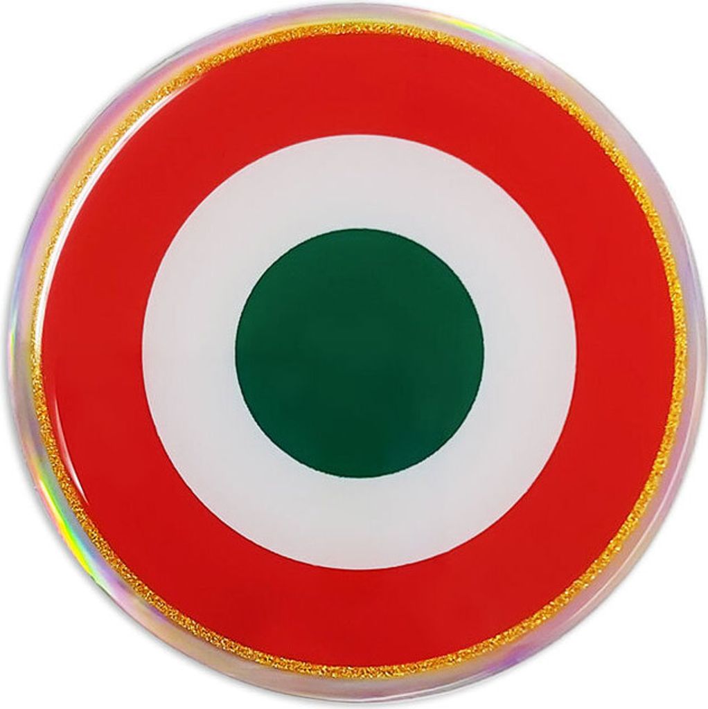Sticker 3D Kokarde Flagge Italien HQ, Durchmesser 48 mm
