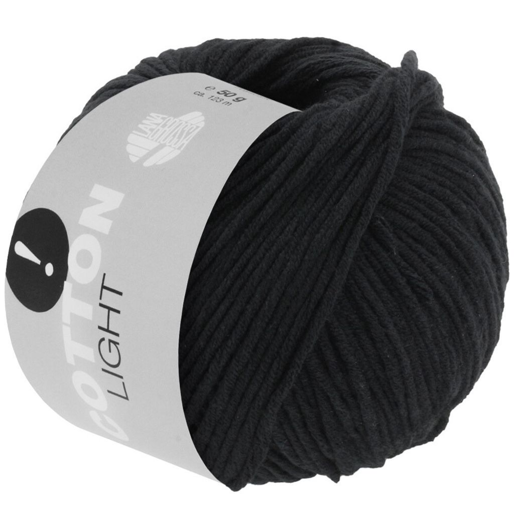 Lana Grossa Baumwolle LIGHT Aktion! 50 g leichte, multifile Baumwollmischung 123 m Farbe 033 - Schwarz