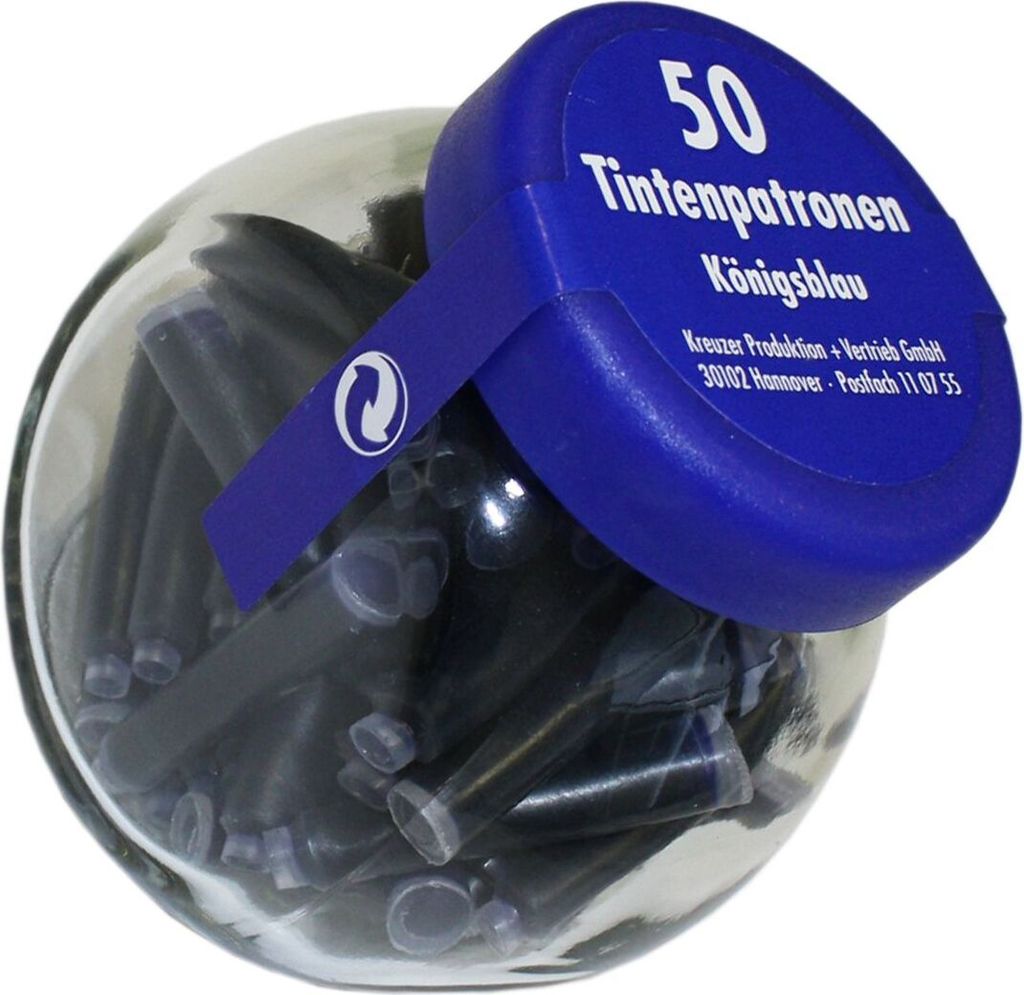 Pelikan Tintenpatronen im Glas königsblau 50 Patronen
