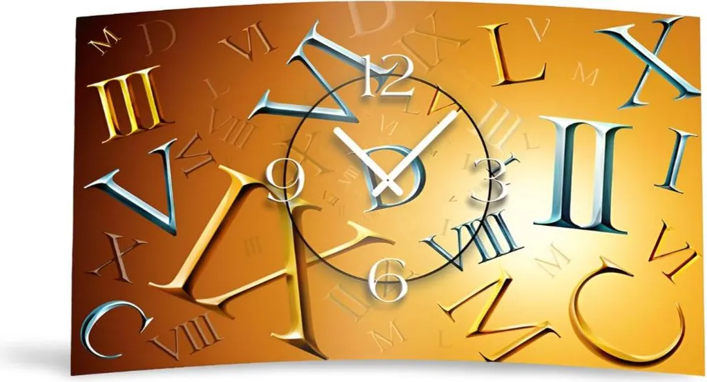 Grande Horloge Murale pour Salon Moderne avec Chiffres Romains 3D