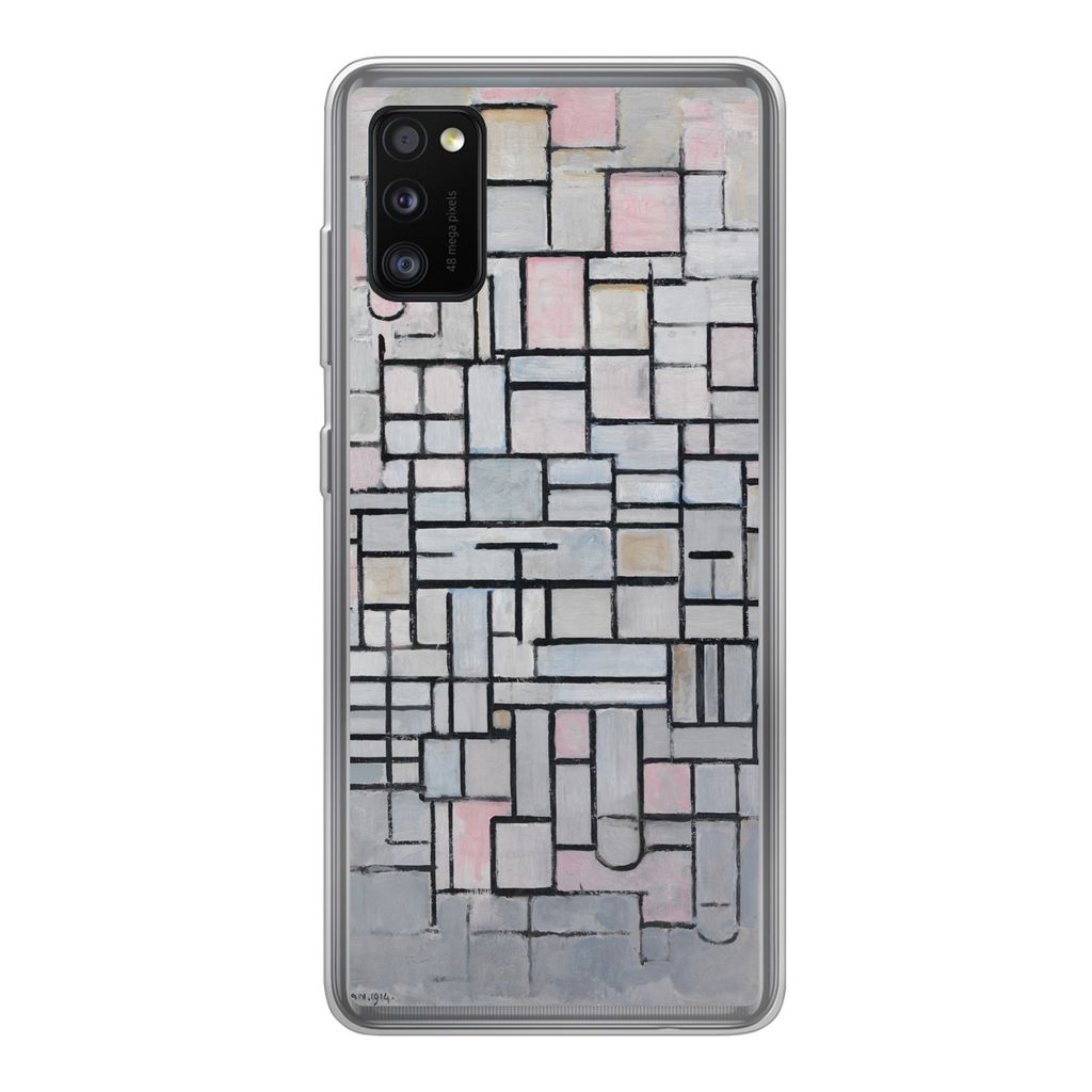 MuchoWow Handyhülle Schutzhülle Hülle für Samsung Galaxy A41 Komposition 6 - Piet Mondrian Silikon Softcase Handy Hülle - Mobiltelefon