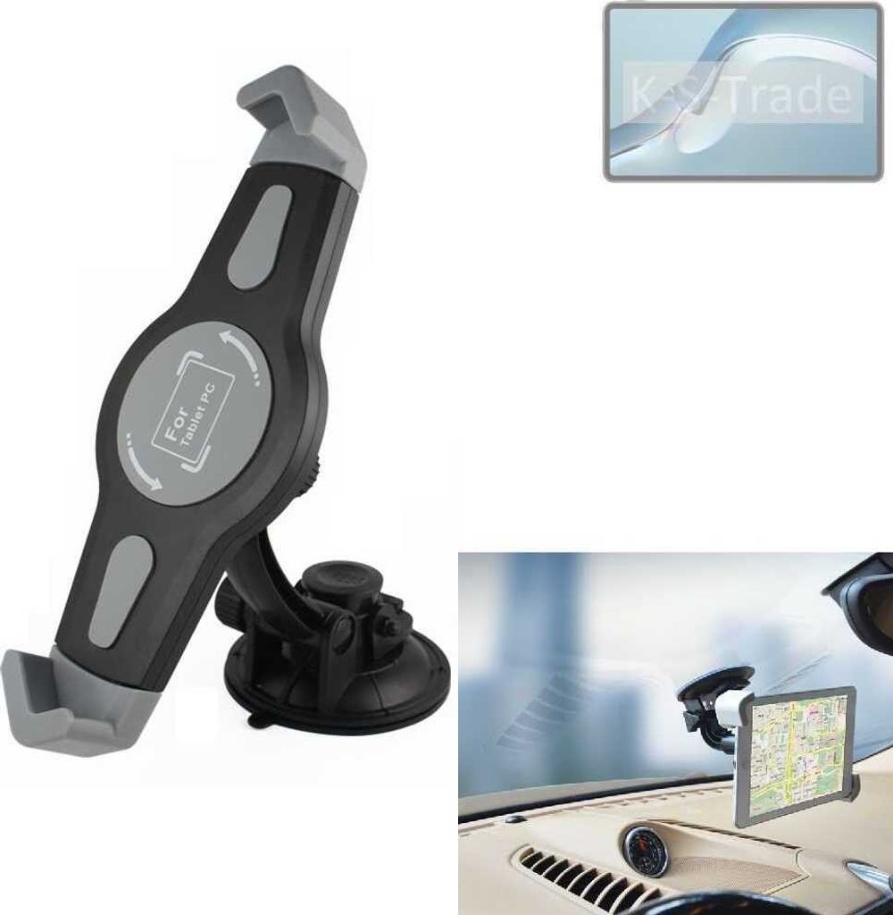 K-S-Trade Scheiben-Halterung für Tablets kompatibel mit Doogee R10 KFZ Tablet Saugnapf Auto Halterung Windschutzscheibe Holder Halter