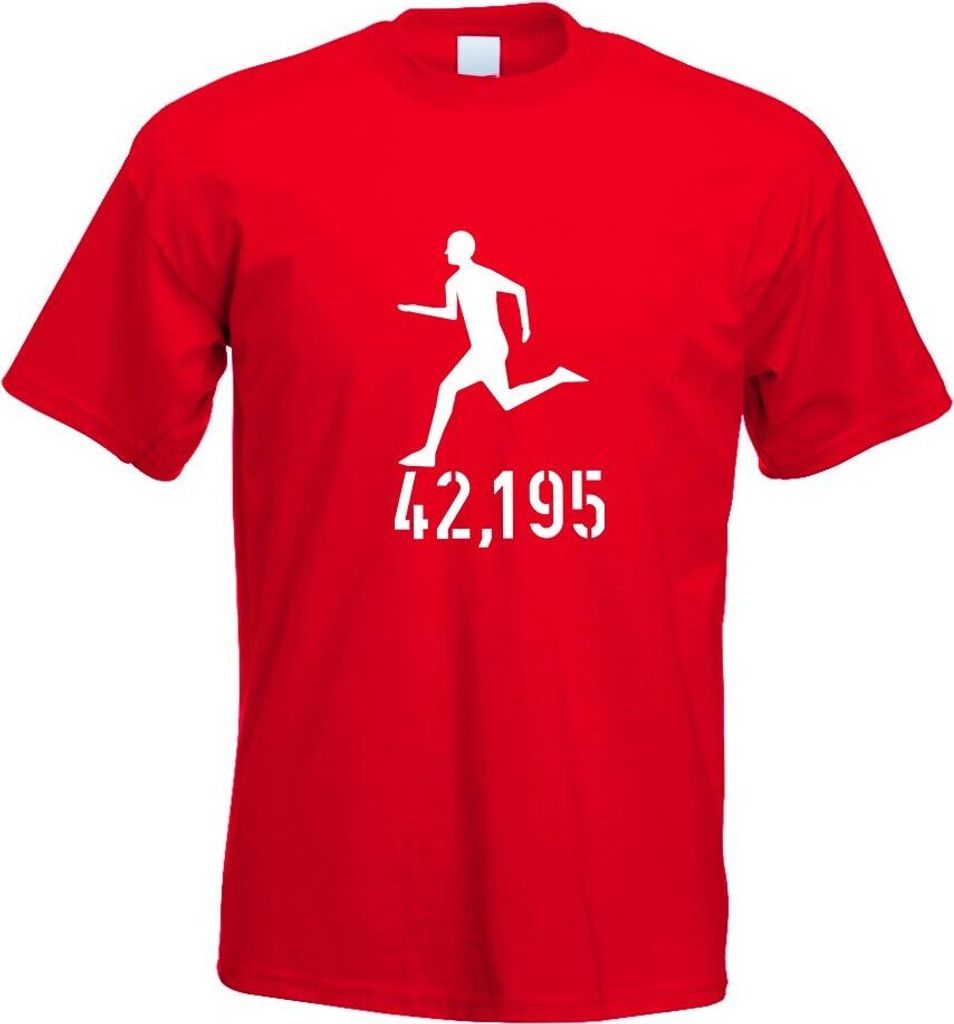 Kiwistar - T-Shirt - rot - 42,195 Laufen Herren Funshirt Bedruckt Design Sprüche Spruch Motive - mit Motiv Bedruckt - Funshirt Design - Sport - Fr...